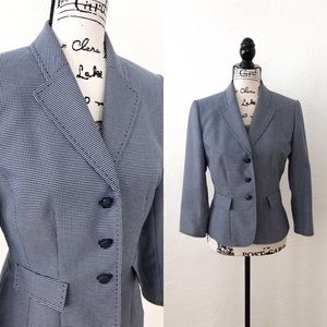 Tahari Dark Blue And White Blazer